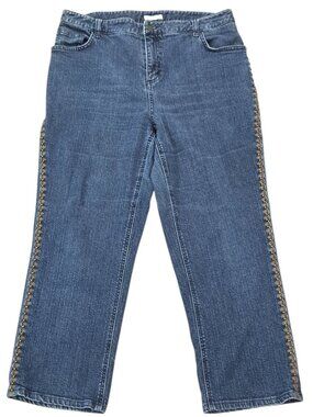 Laura Fit Charter Club 16W Womens Jeans Embellished Side Trim